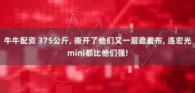 牛牛配资 375公斤, 撕开了他们又一层遮羞布, 连宏光mini都比他们强!